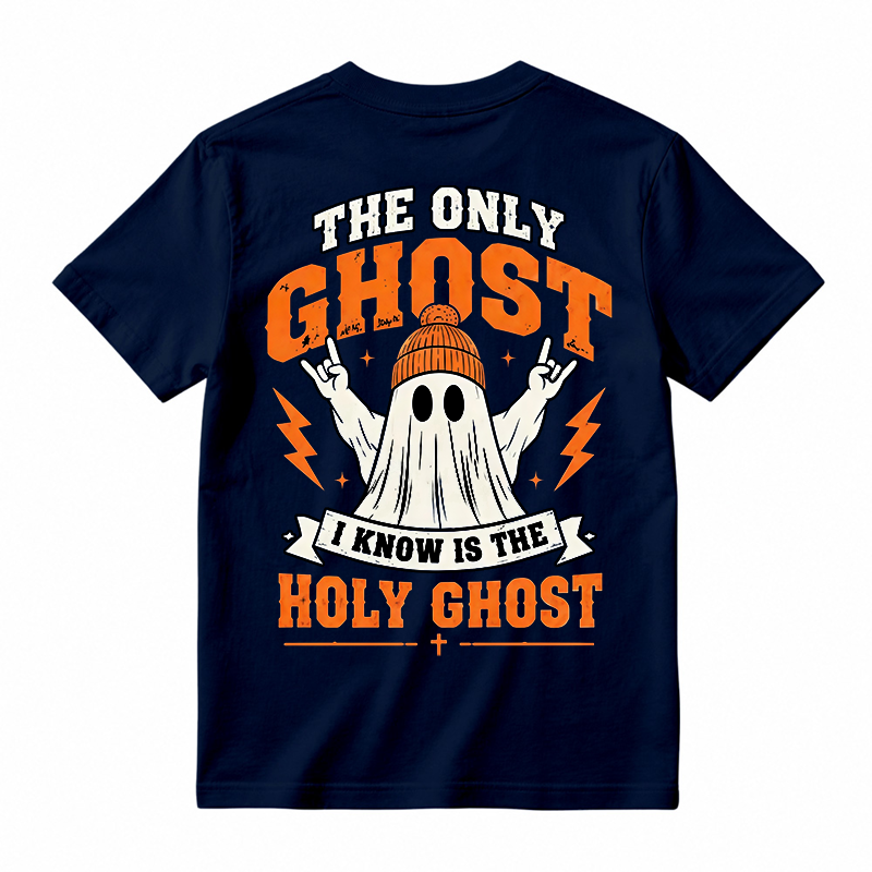 The Only Ghost I Know Is The Holy Ghost Funny Christian Halloween Graphic Tee