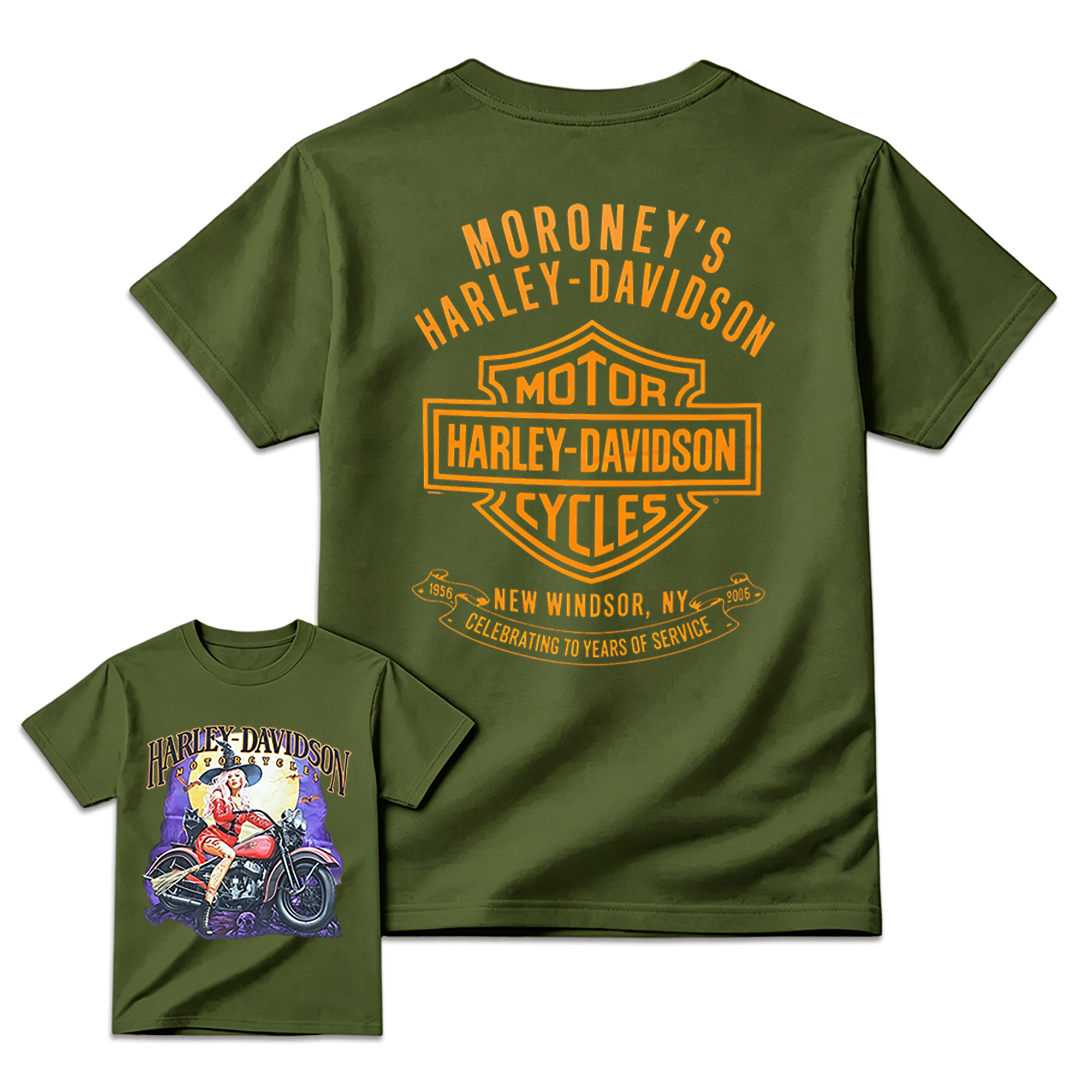 Harley-Davidson Witch Biker Graphic T-Shirt – Halloween Retro Motorcycle Tee