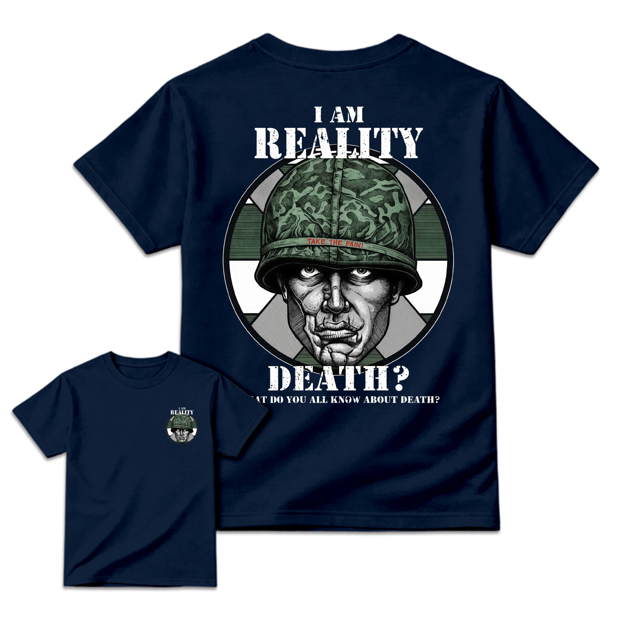 Plato0n I Am Reality Vintage 80s War Movie Graphic Tee for Veterans and Movie Fans