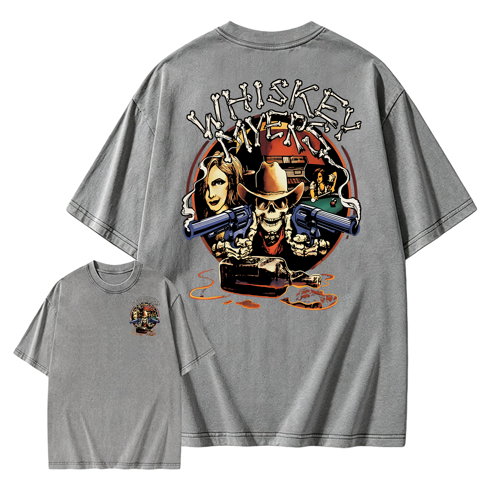 Wh1skey Myers Vintage Rock Band Shirt Washed T-shirt