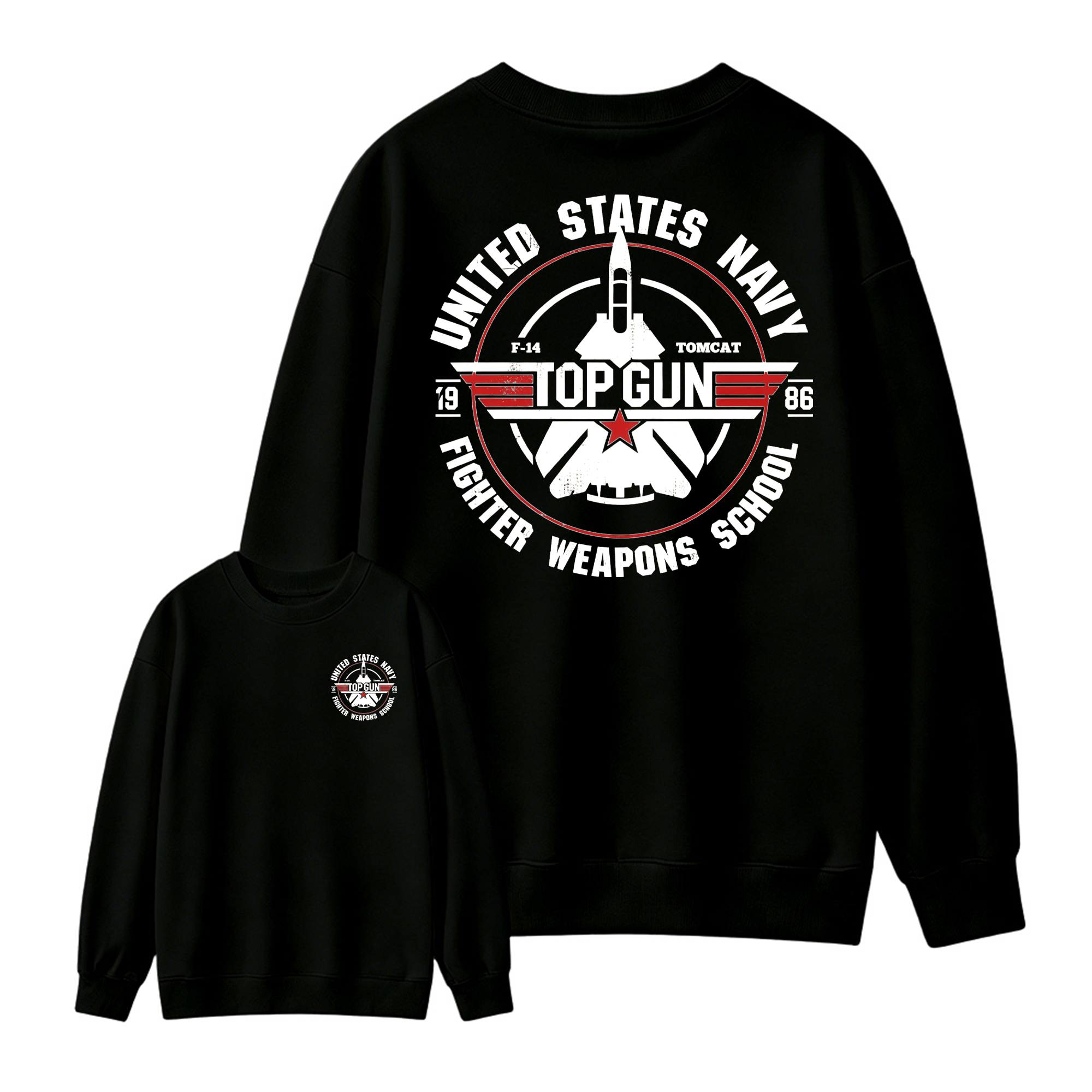 T0p Gun Vintage 80s Fighter Pilot Graphic Sweatshirt, Retro Military Aviation Sweatshirt, Navy Fighter Jet Unisex Sweatshirt