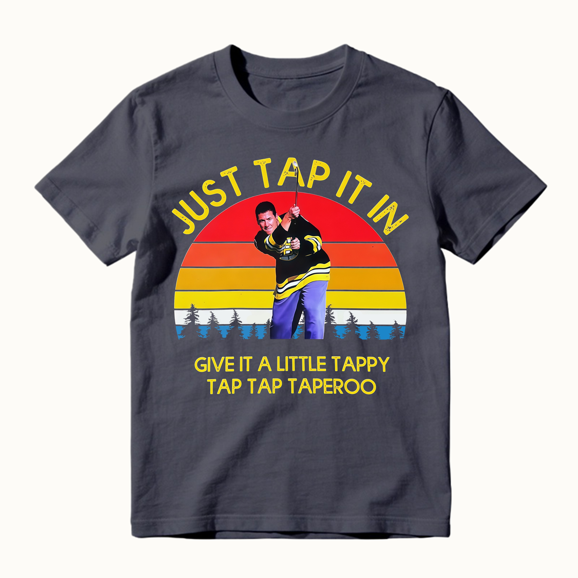 Just Tap It In Funny 90s Golf Movie Retro Sunset Graphic Tee