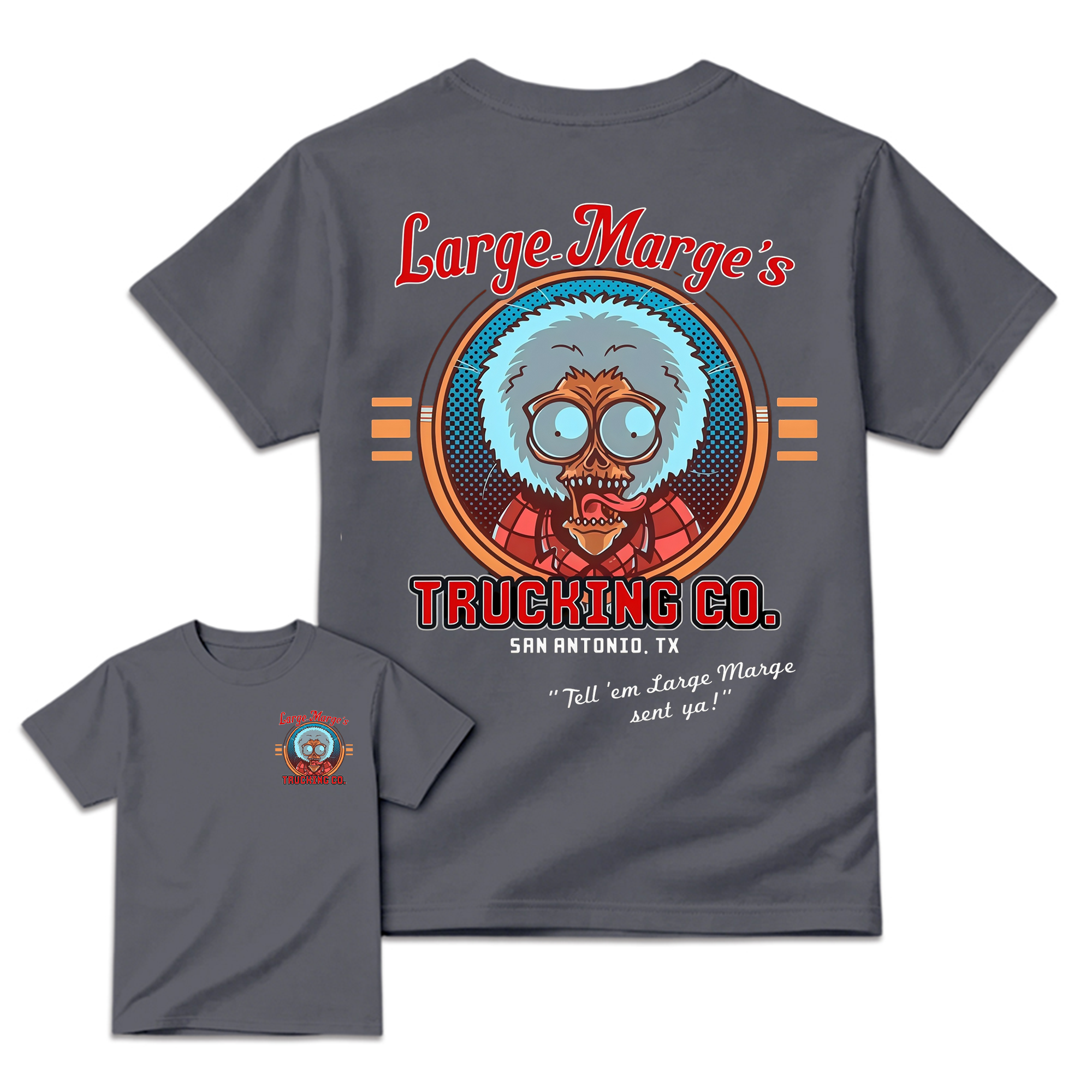 Vintage 1985 Trucker Graphic Tee Retro Horror Movie T-Shirt