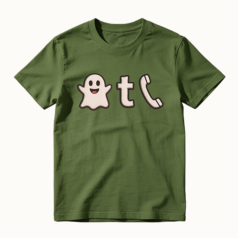 Halloween ghost t call phone text t-shirt