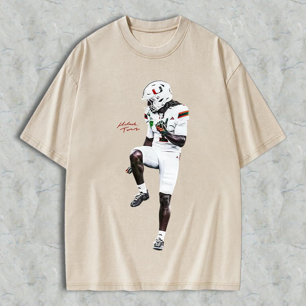 MaIachi T0ney "HE1SMAN" Football Merch Washed T-shirt
