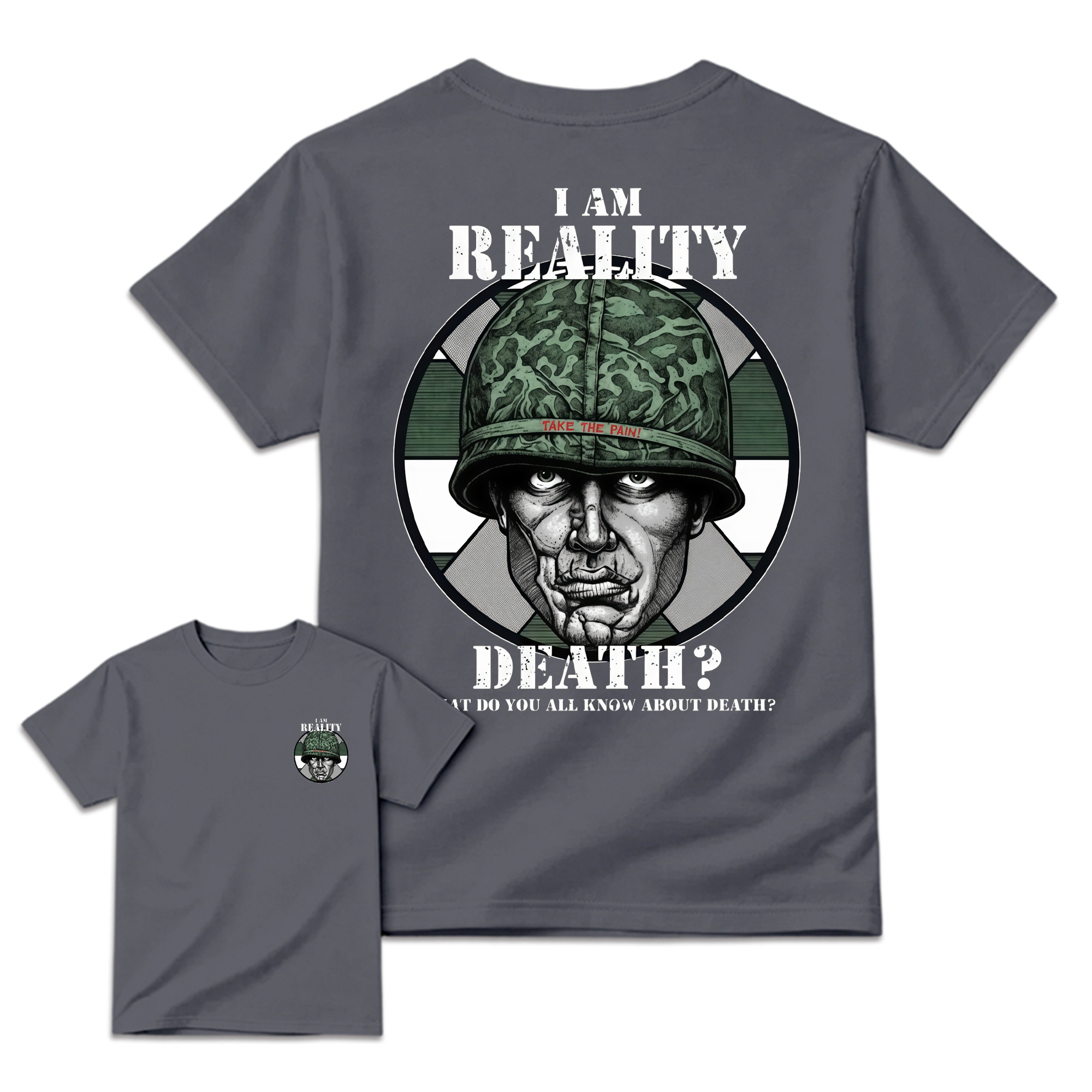 Plato0n I Am Reality Vintage 80s War Movie Graphic Tee for Veterans and Movie Fans