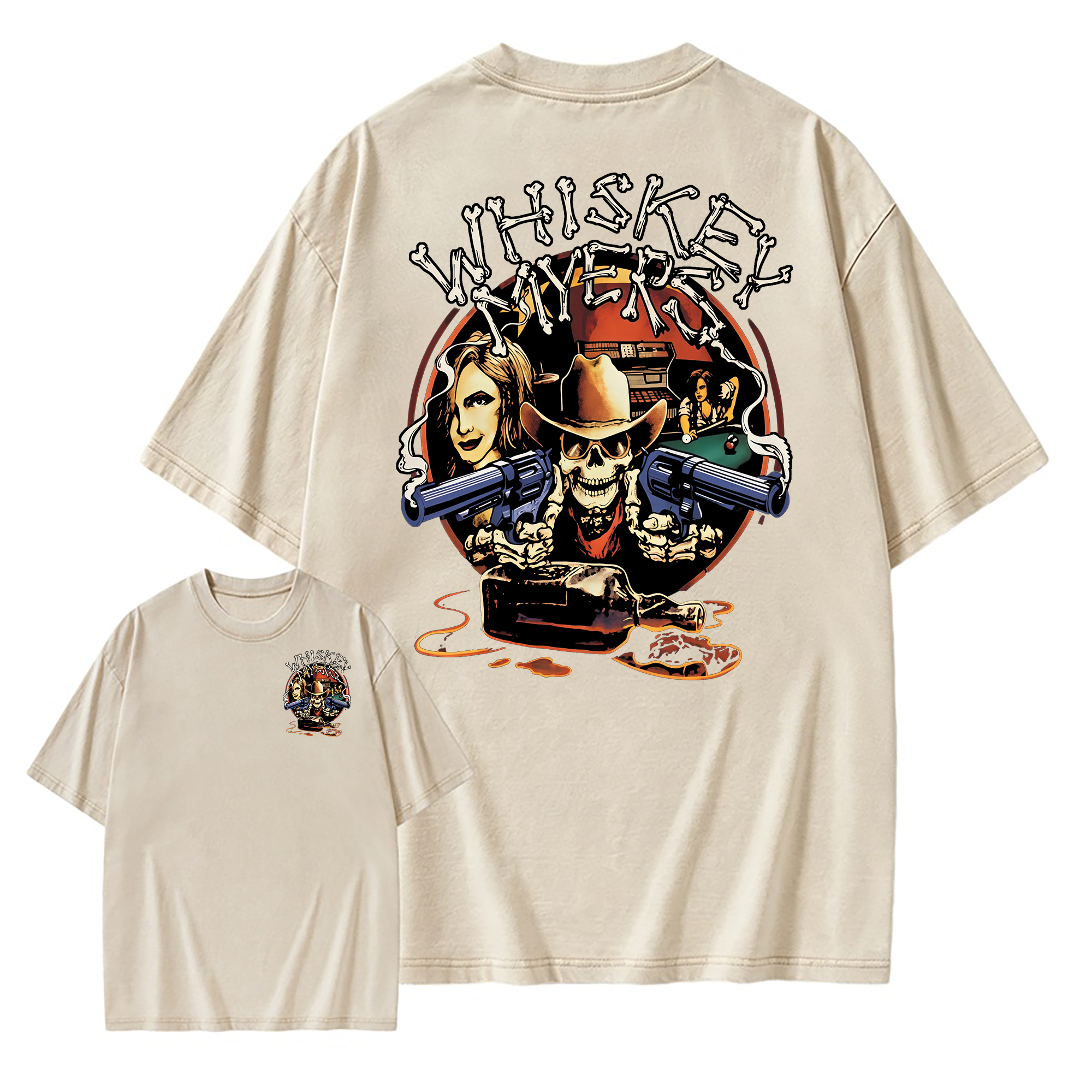 Wh1skey Myers Vintage Rock Band Shirt Washed T-shirt