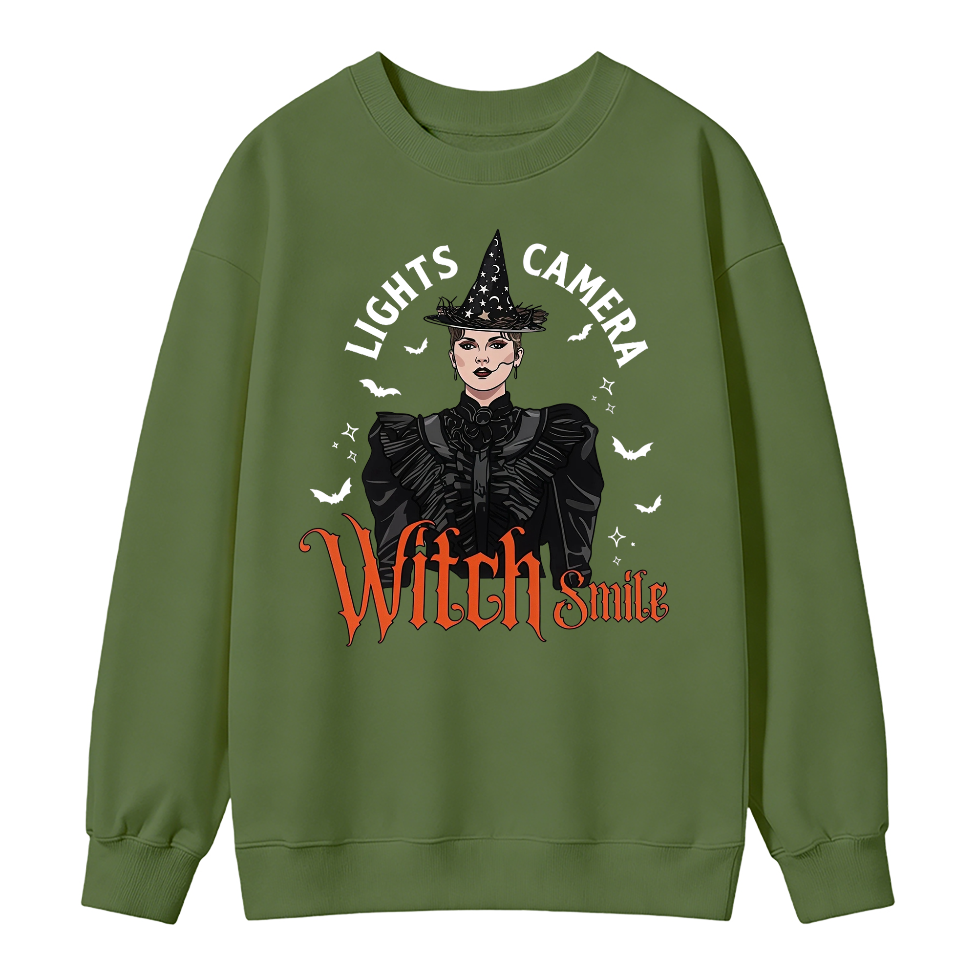 Lights, Camera, Witch Smile! Premium Spooky Season Graphic Sweatshirt