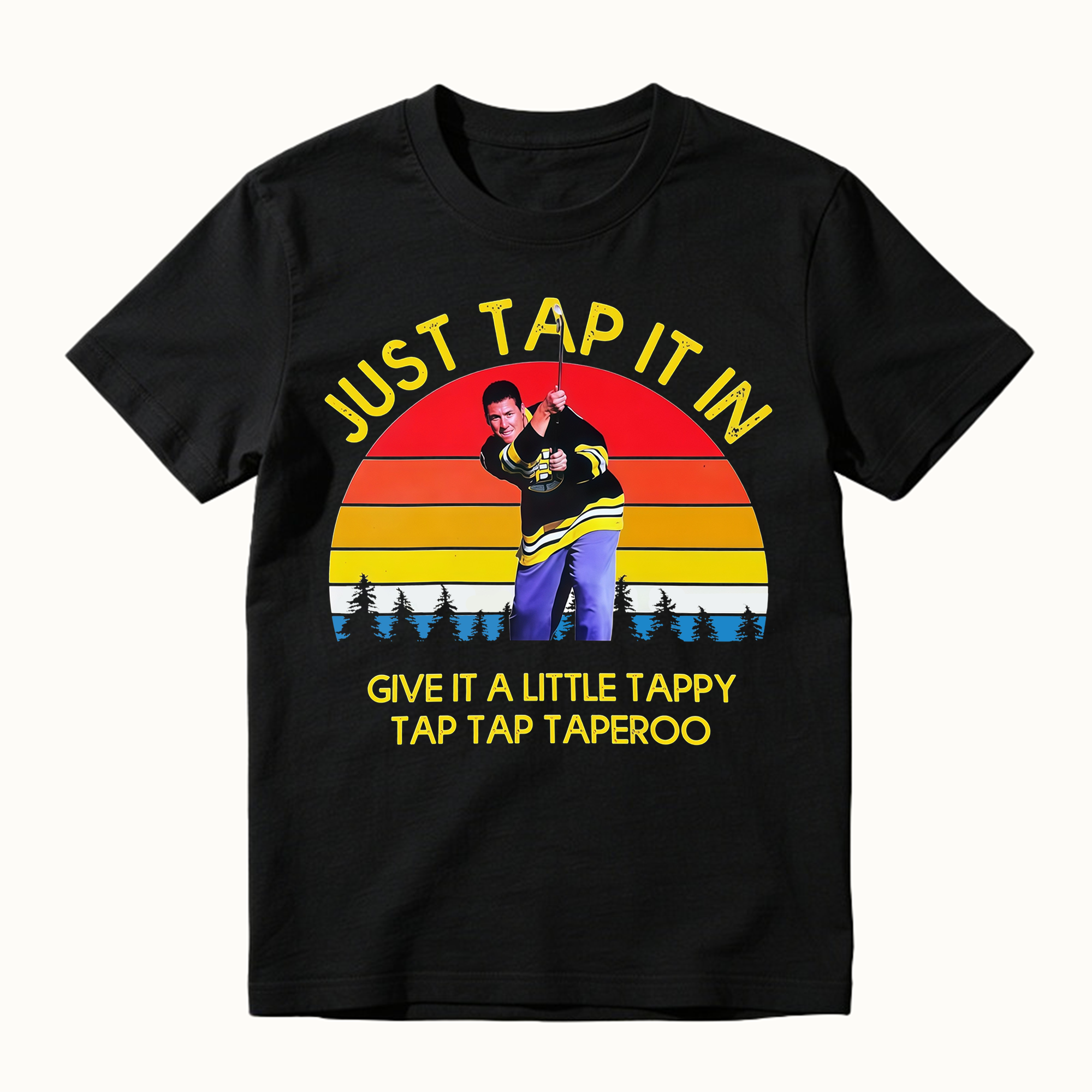 Just Tap It In Funny 90s Golf Movie Retro Sunset Graphic Tee