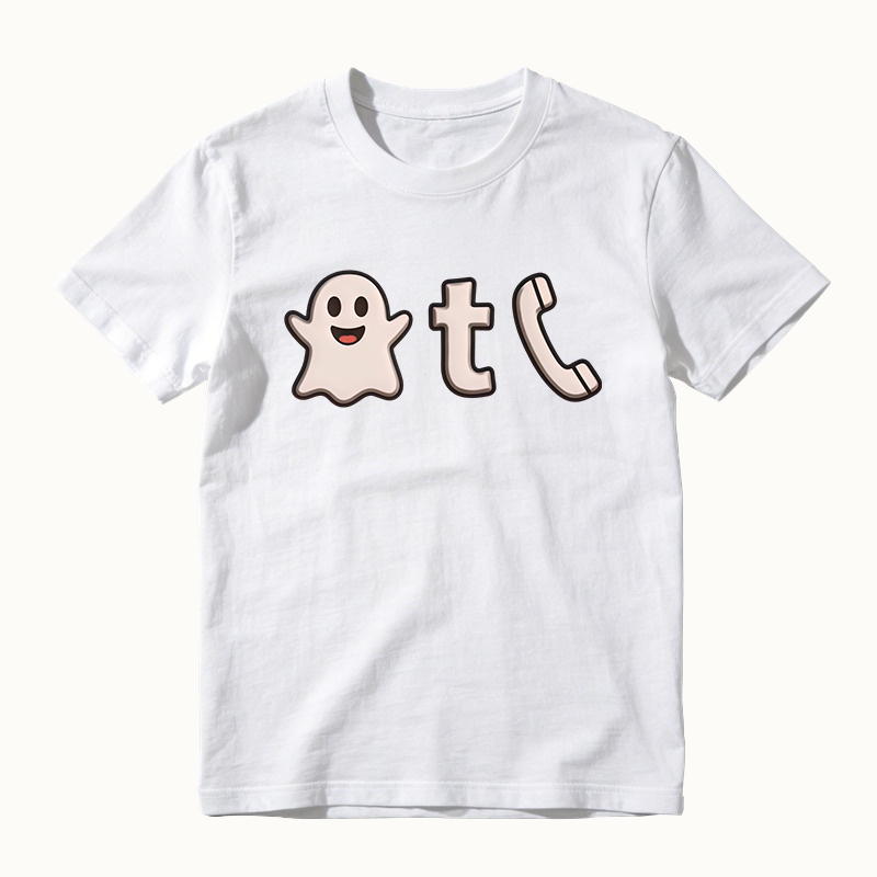 Halloween ghost t call phone text t-shirt