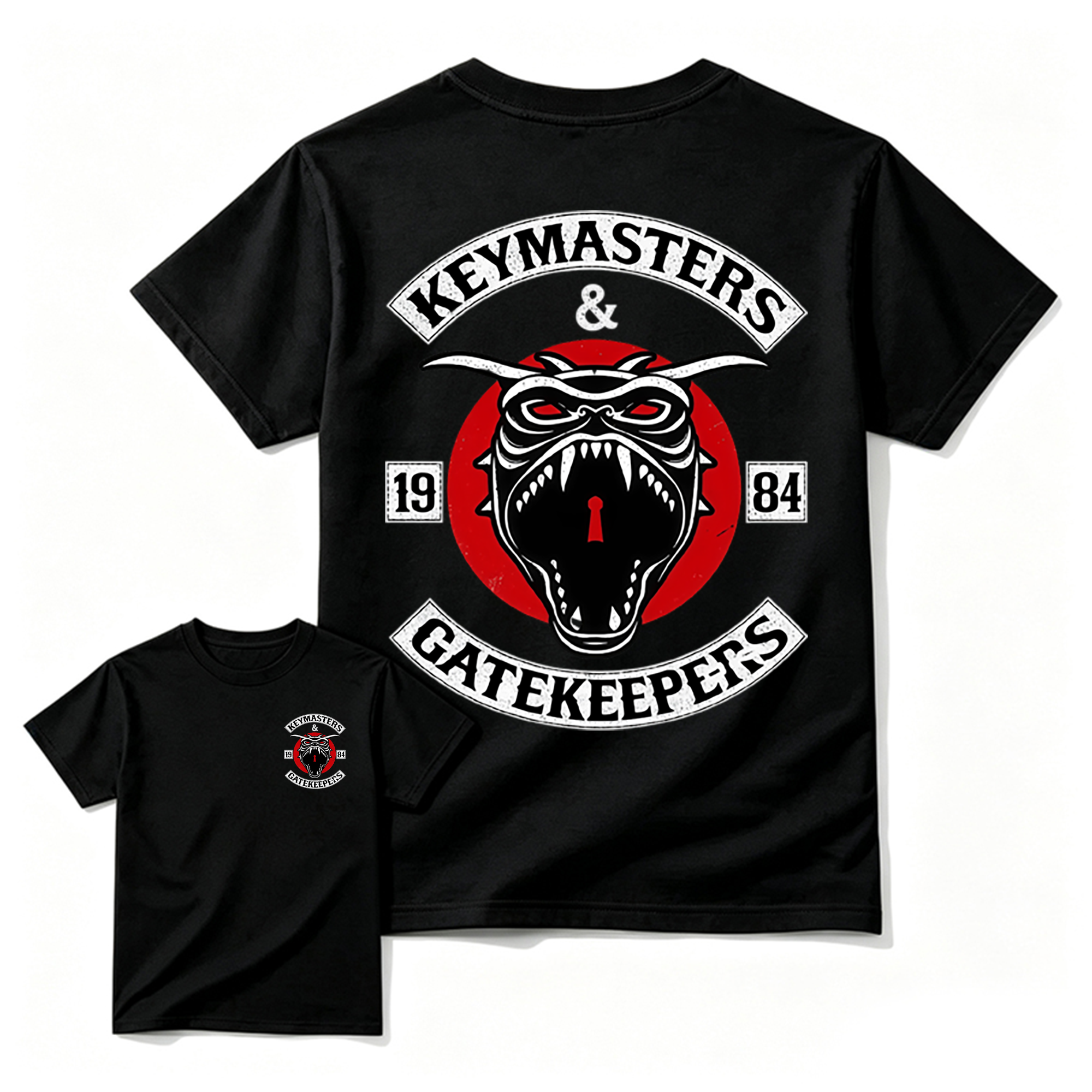 Vintage Gh0stbusters Keymaster & Gatekeeper 1984 Cult Movie Horror Comedy T-Shirt