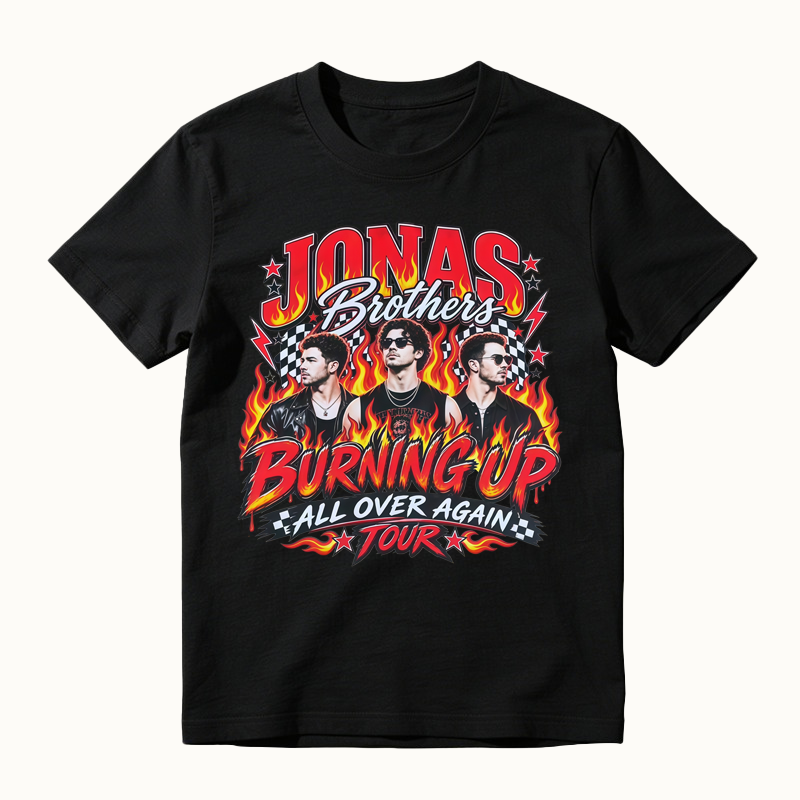 J0nas Brothers Burnin' Up All Over Again Tour Music T-shirt