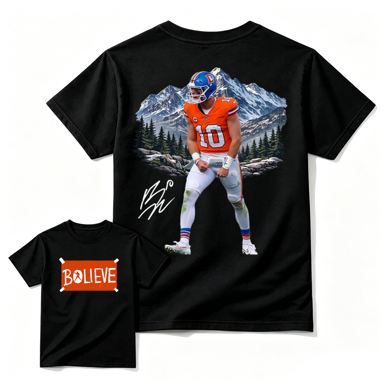 Vintage Football Quarterback Believe Spirit Graphic T-Shirt