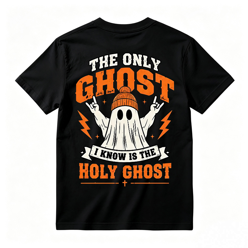 The Only Ghost I Know Is The Holy Ghost Funny Christian Halloween Graphic Tee
