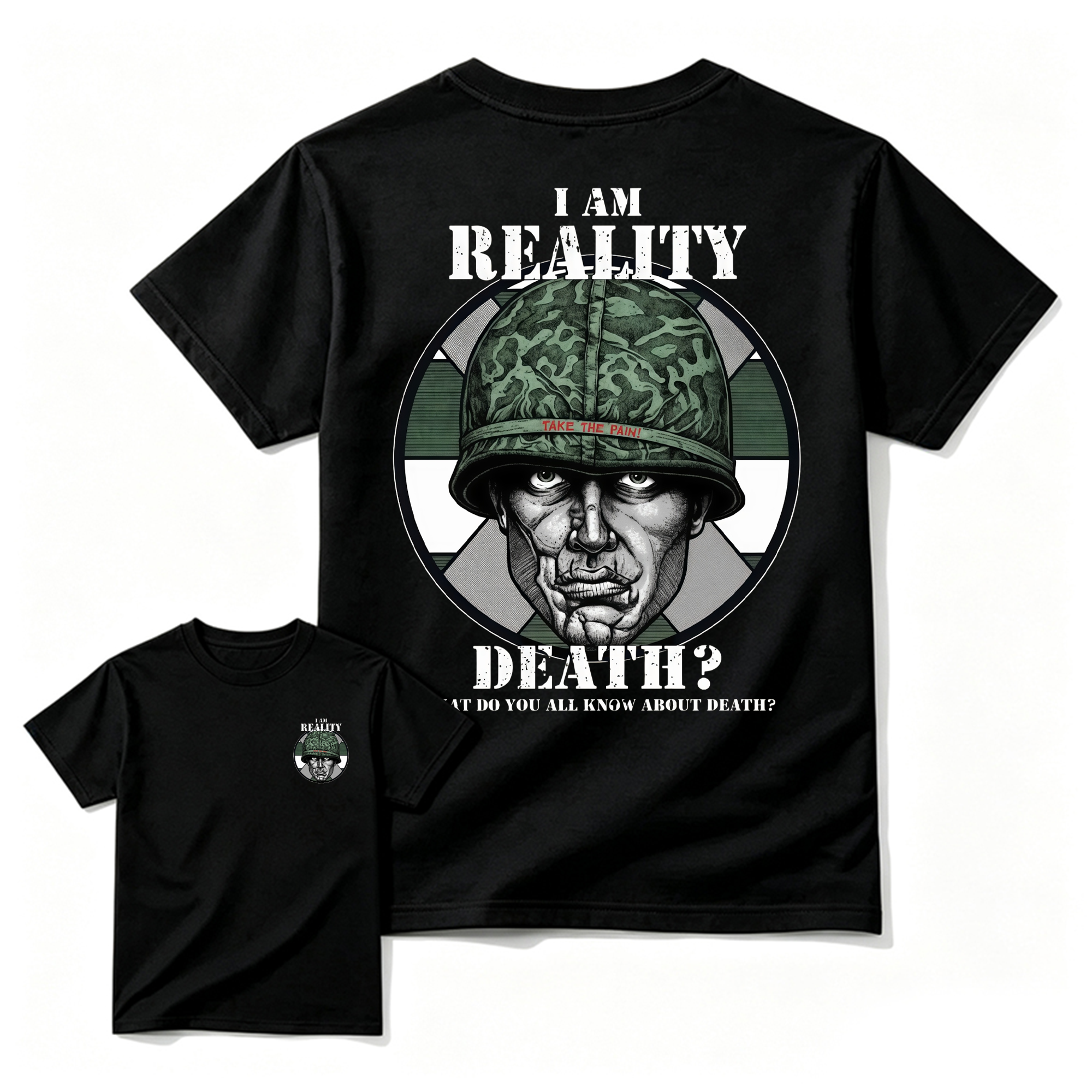 Plato0n I Am Reality Vintage 80s War Movie Graphic Tee for Veterans and Movie Fans