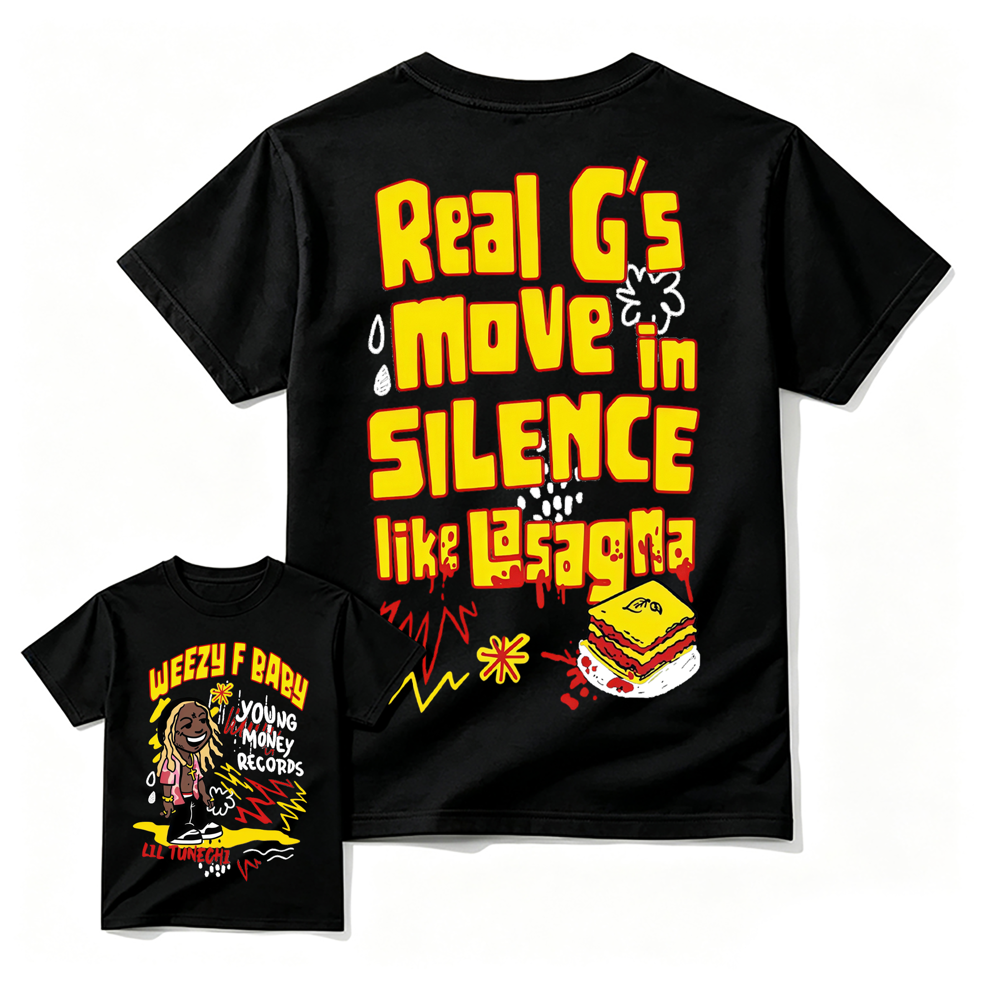 Real G's Move In Silence Like Lasagna Shirt, Young Money Records T-Shirt, Gifts For Rap Fans