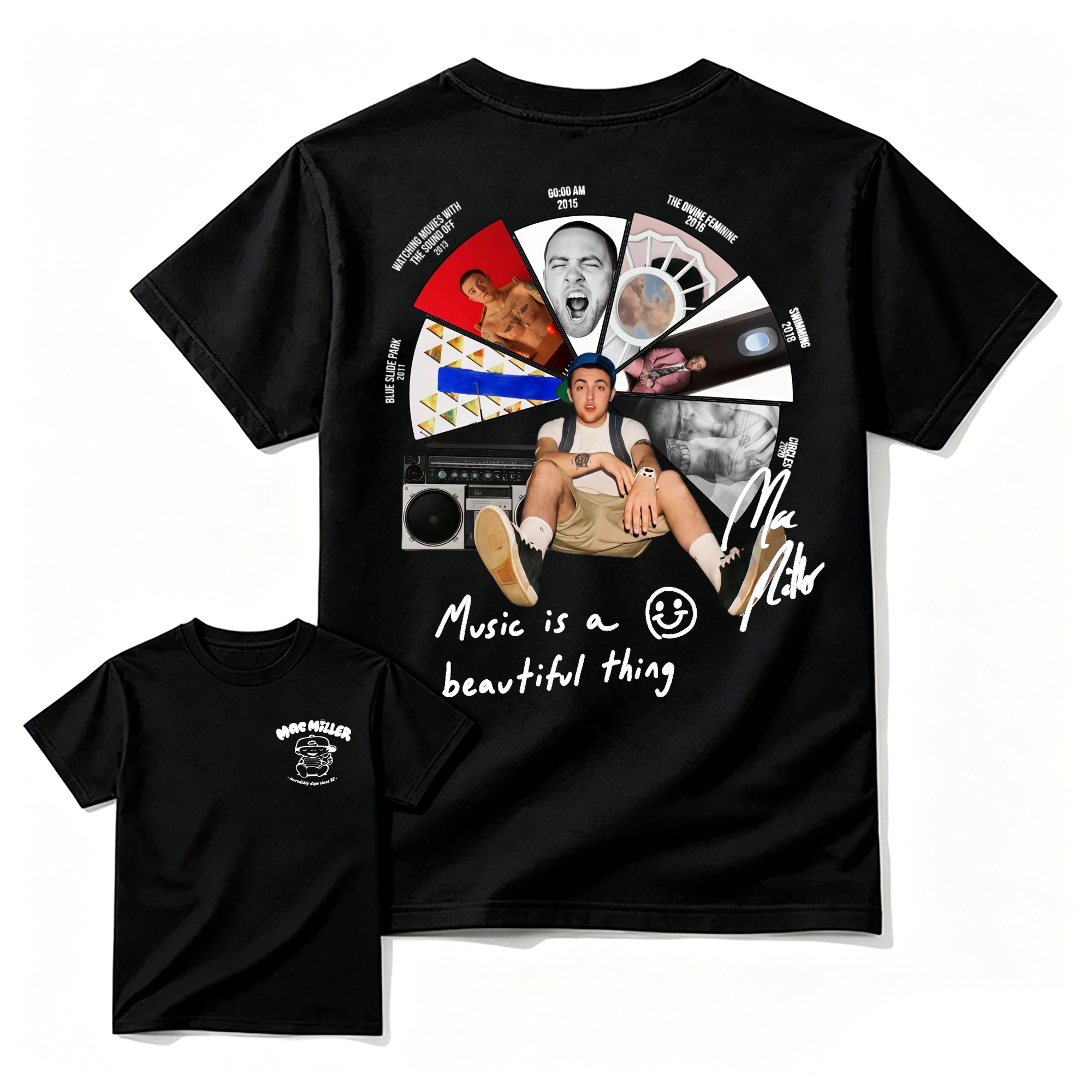 Mac Mil1er Music Is A Beautiful Thing Vintage Hip Hop Rapper Music Album Shirt