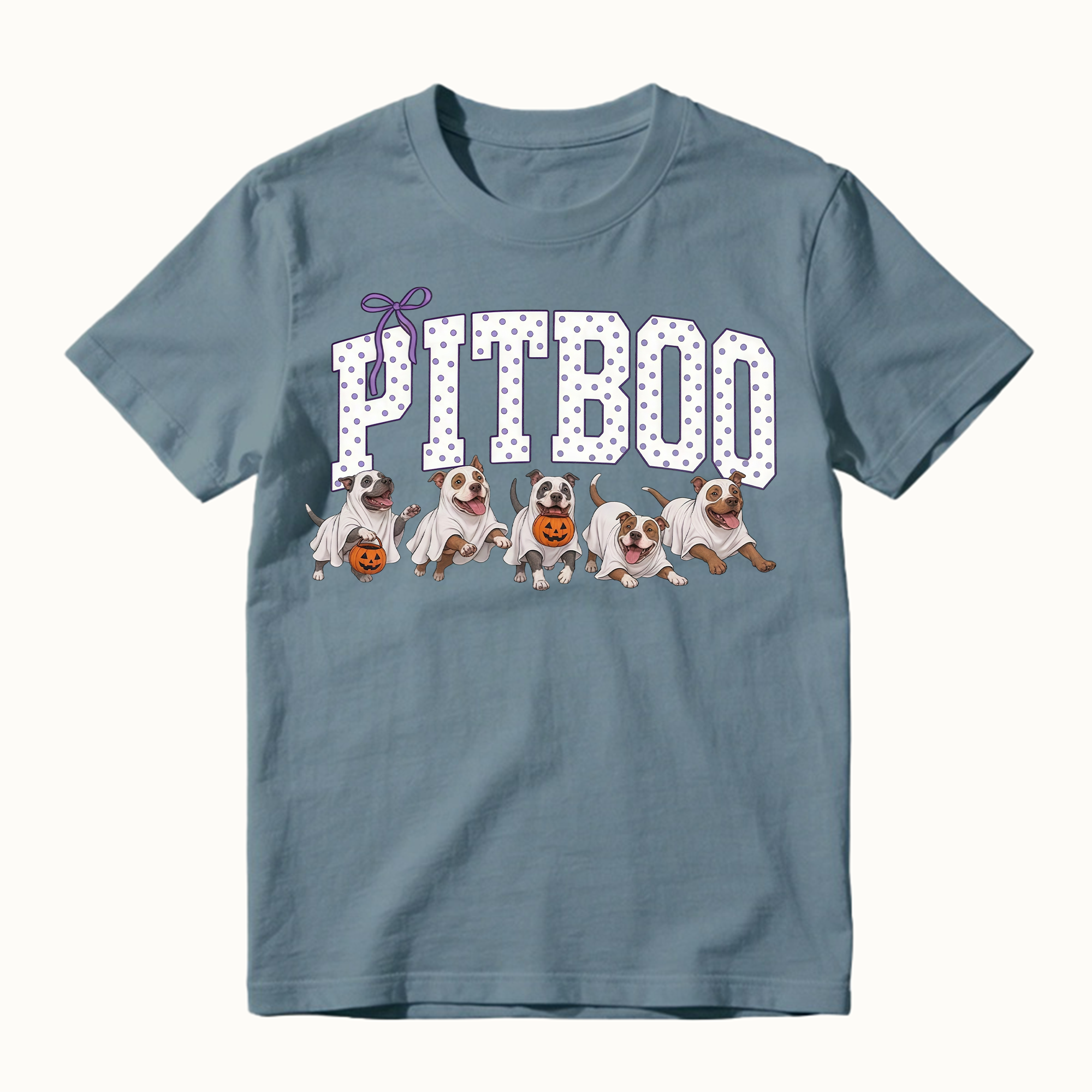 Cute Spooky Halloween Pitbull Shirt, Funny Pitboo Dog Mom Tee