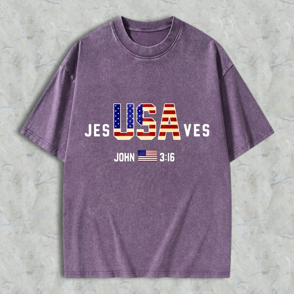 Jesus Usa Loves John 316 Washed T-shirt