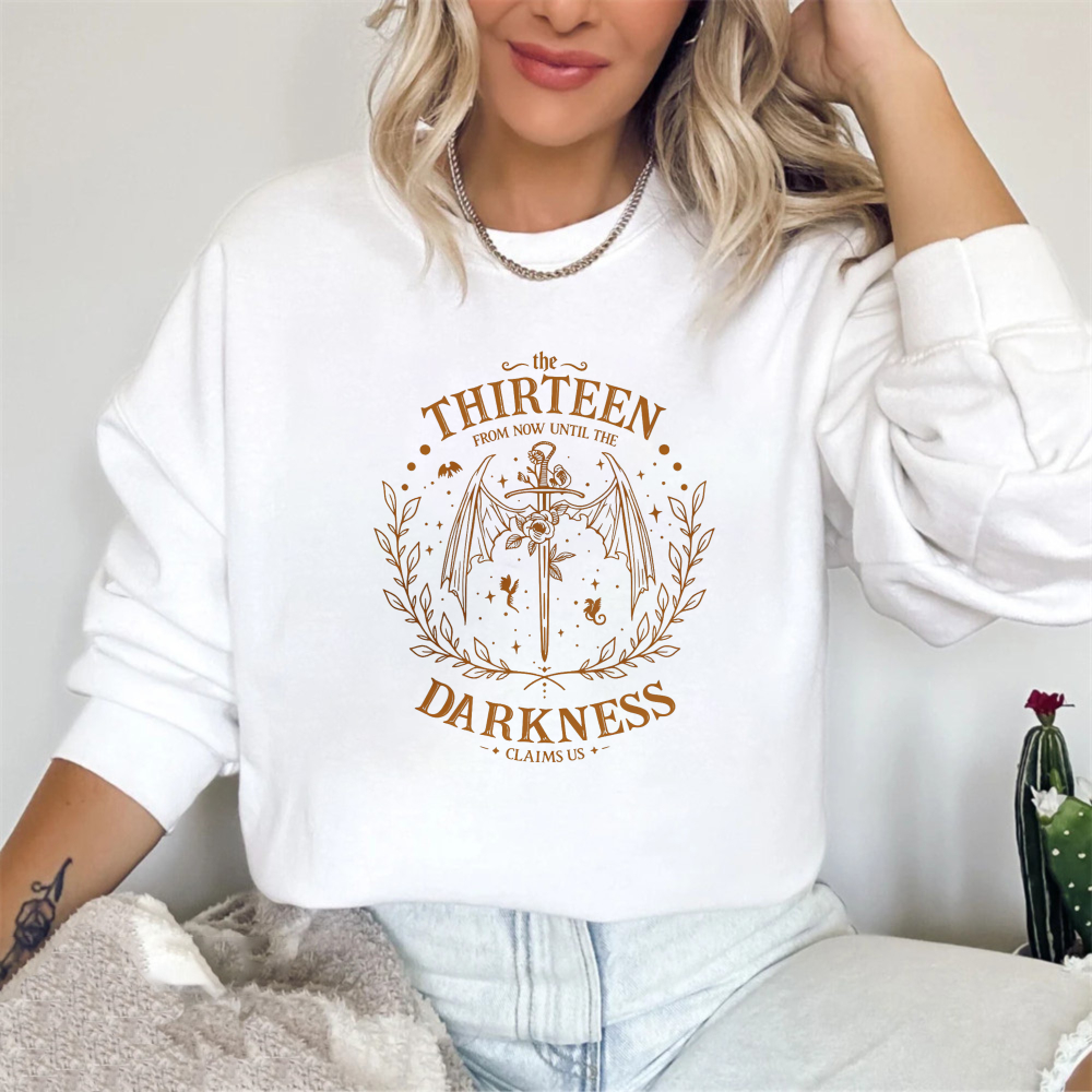 Wardrobecart Thirteen Darkness Design With Winged Sword And Laurel Wreath Unisex Classic Sweatshirt