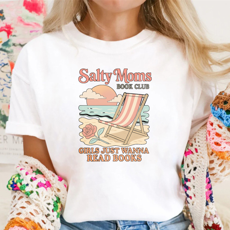 Wardrobecart Salty Moms Book Club Beach Chair Rose Girls Just Wanna Read Books Unisex Classic T-shirt