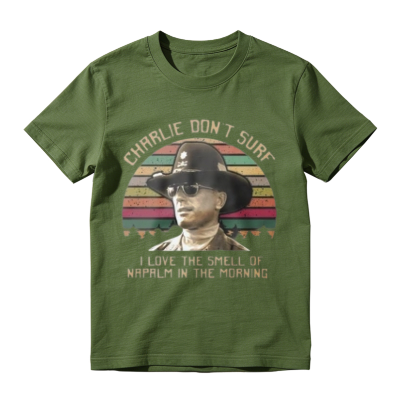 Charlie Dont Surf I Love The Smell Of Napalm In The Morning Vintage Retro Sunset Unisex Classic T-shirt