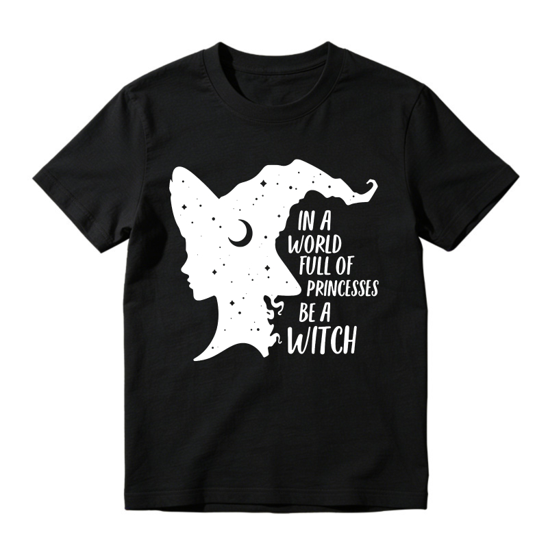 In A World Full Of Princesses Be A Witch, Moon And Stars Silhouette Graphic, Unisex Classic T-shirt
