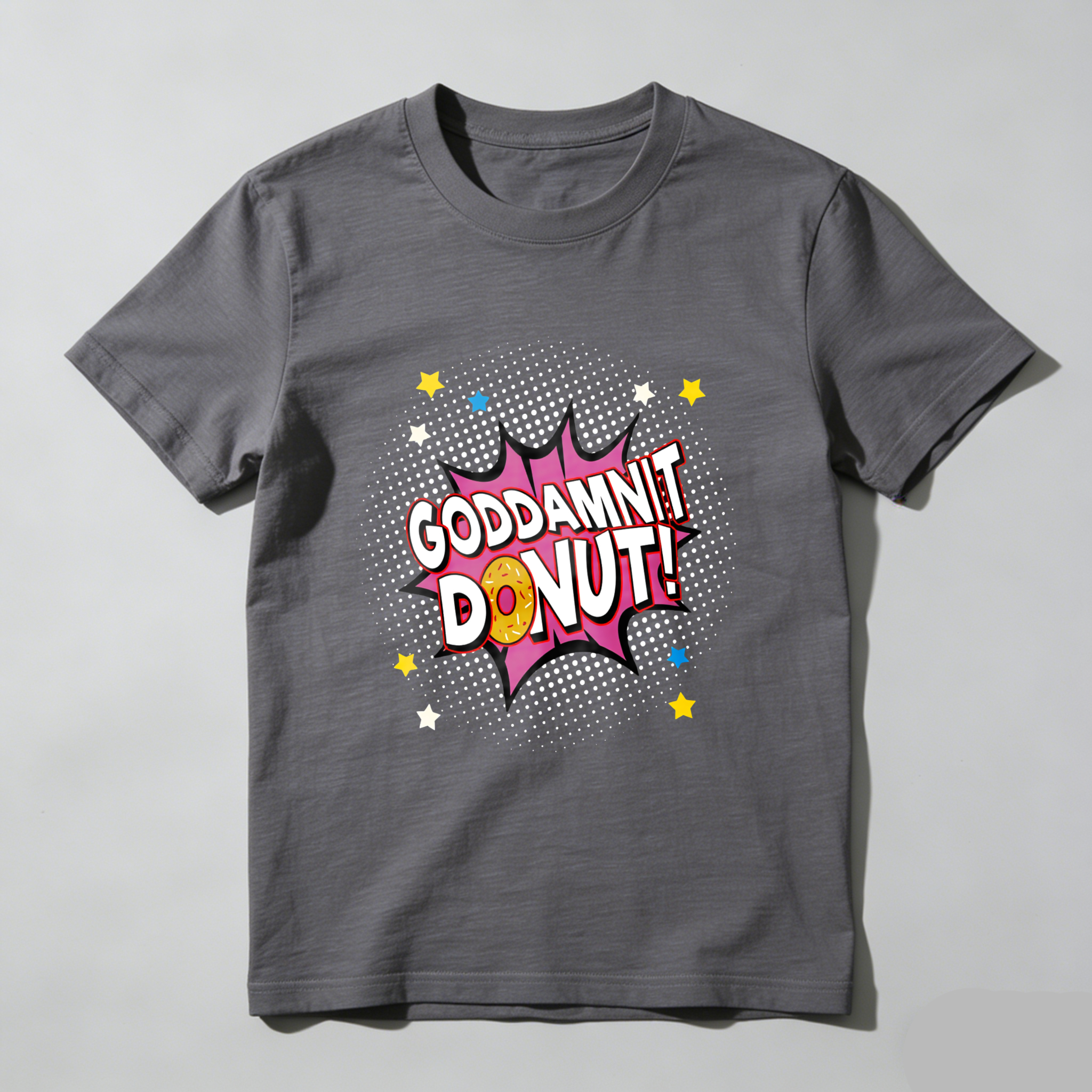 Wardrobecart Godamnit Donut Comic Style Print Tshirt
