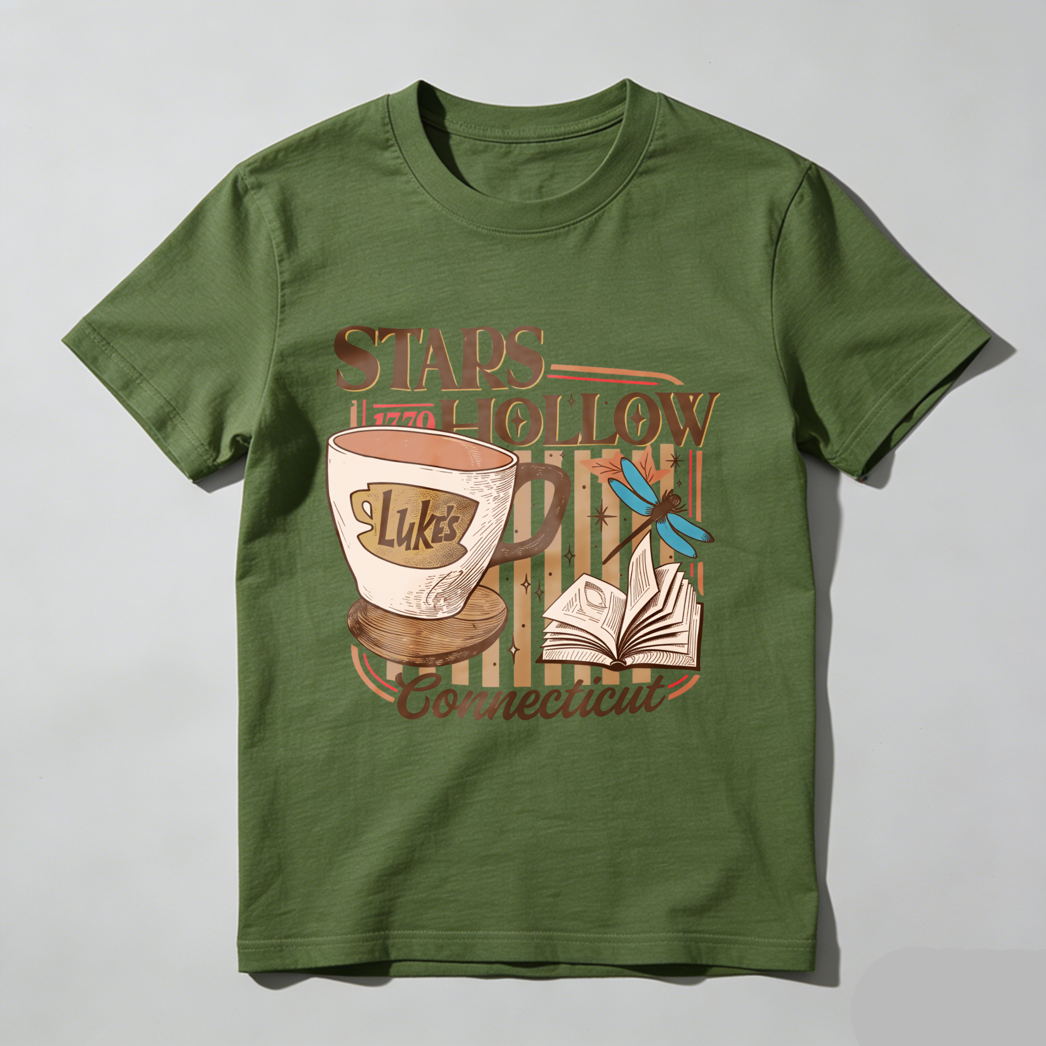 Wardrobecart Stars Hollow Luke's Diner Book Dragonfly Connecticut Tshirt