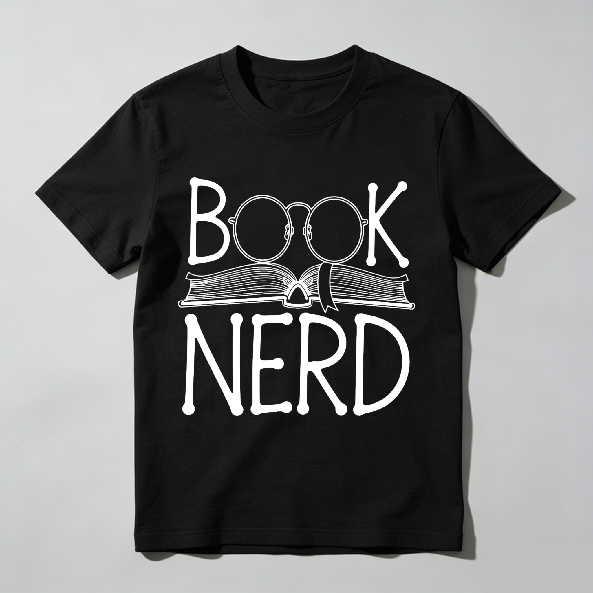 Wardrobecart Book Nerd With Glasses And Open Book Tshirt