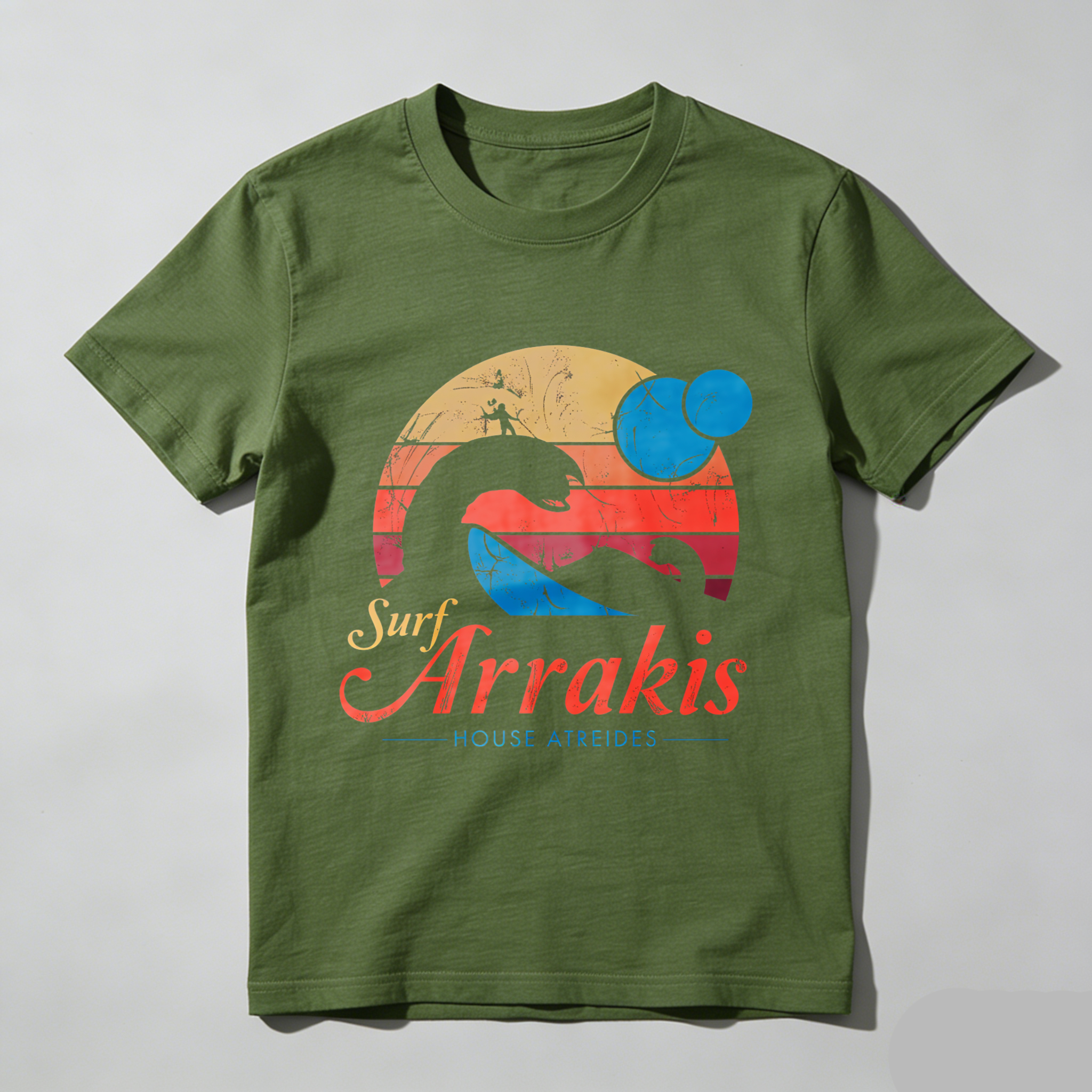 Wardrobecart Surf Arrakis House Atreides Desert Snake Sunset Tshirt