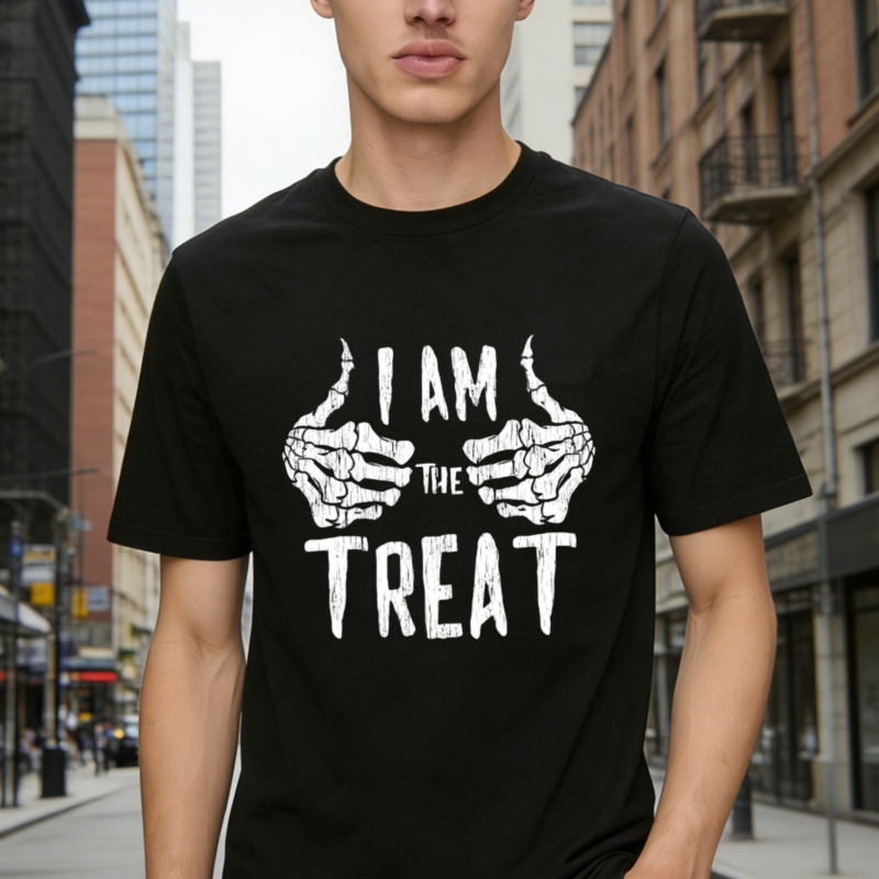 I Am The Treat Skeleton Hands Thumbs Up Halloween Graphic T-shirt