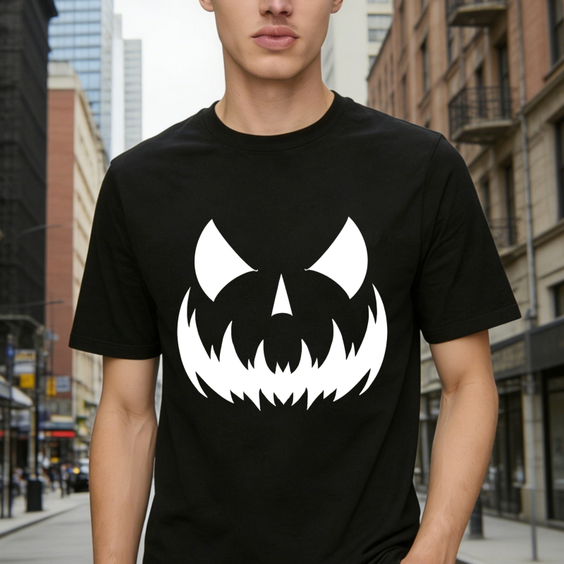 Scary Jack O Lantern Pumpkin Face, Unisex Classic T-shirt