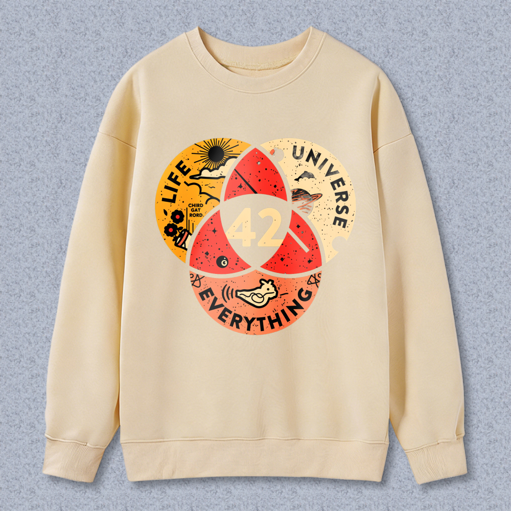 Wardrobecart Life Universe Everything 42 Venn Diagram Unisex Classic Sweatshirt