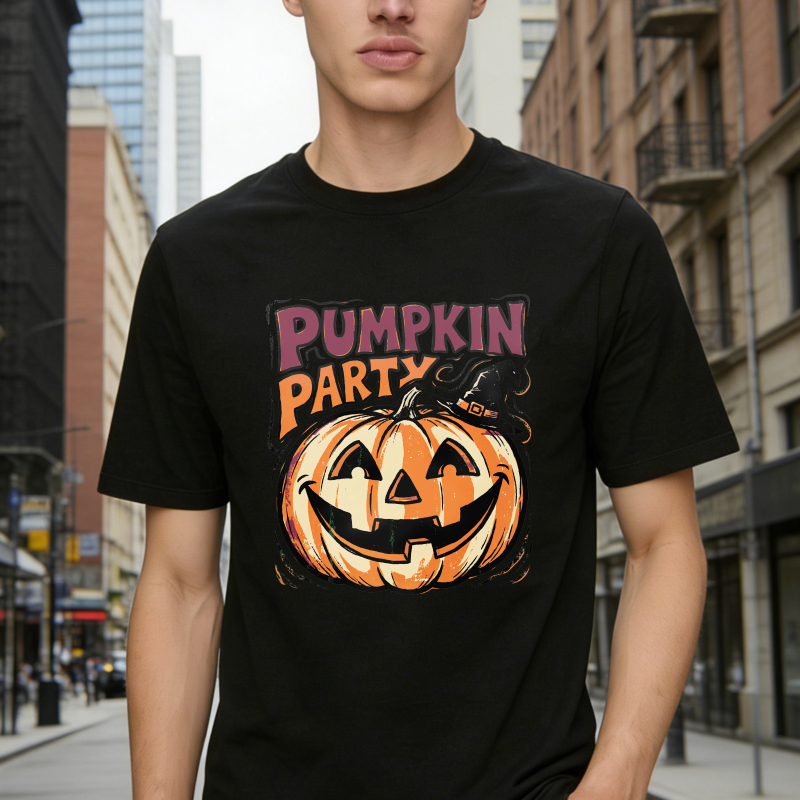 Pumpkin Party Halloween Jack O Lantern Graphic, Unisex Classic T-shirt