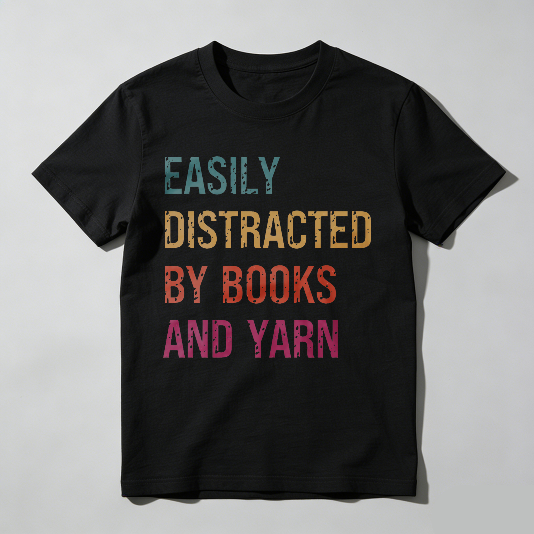 Wardrobecart Easily Distracted By Books And Yarn Tshirt