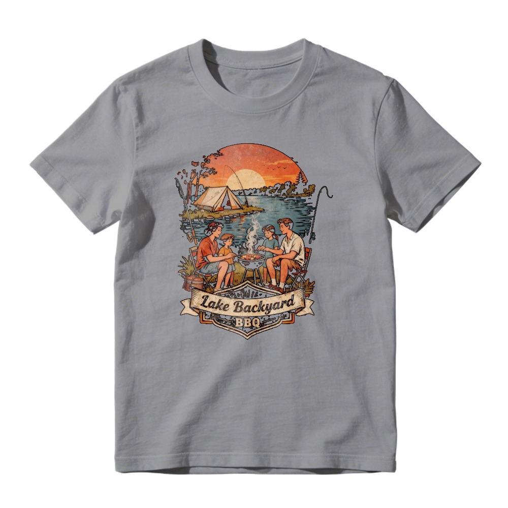 Lake Backyard Bbq Camping Sunset Unisex Classic T-shirt
