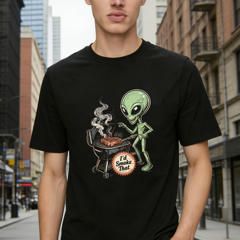 Alien Grilling Barbecue I Would Smoke That Funny Sci Fi Humor Unisex Classic T-shirt