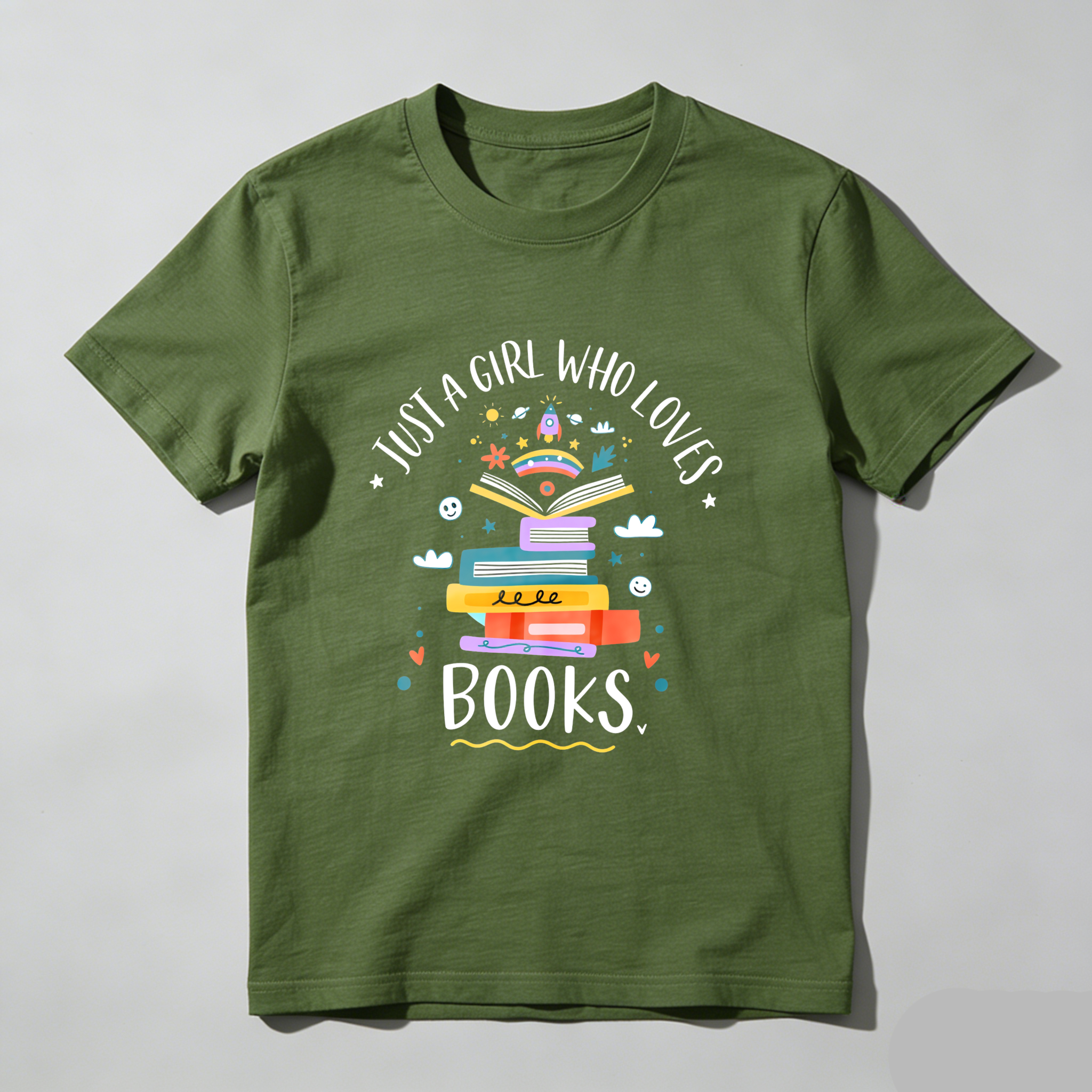 Wardrobecart Just A Girl Who Loves Books Tshirt(2)