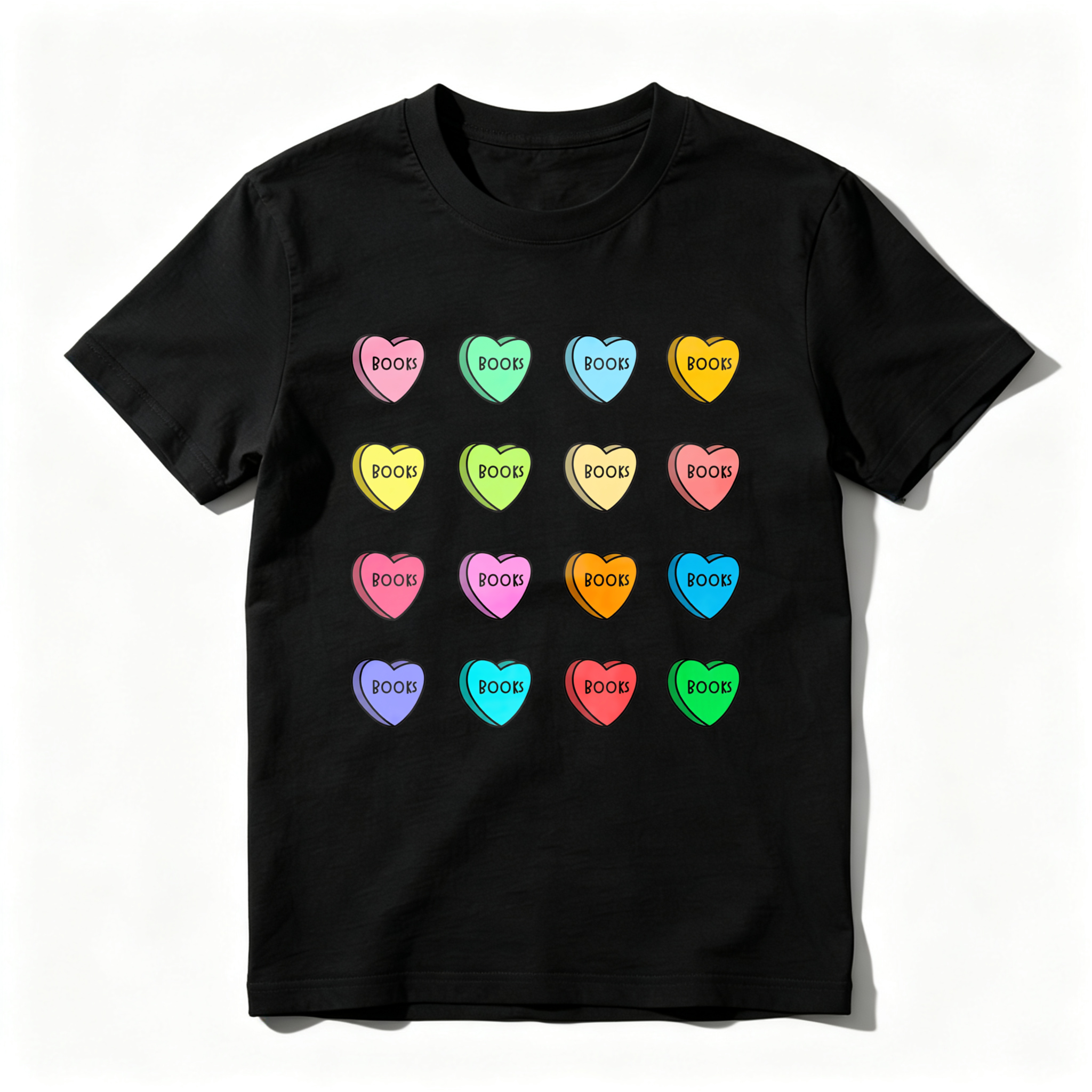 Wardrobecart Colorful Hearts With Word Boob Tshirt