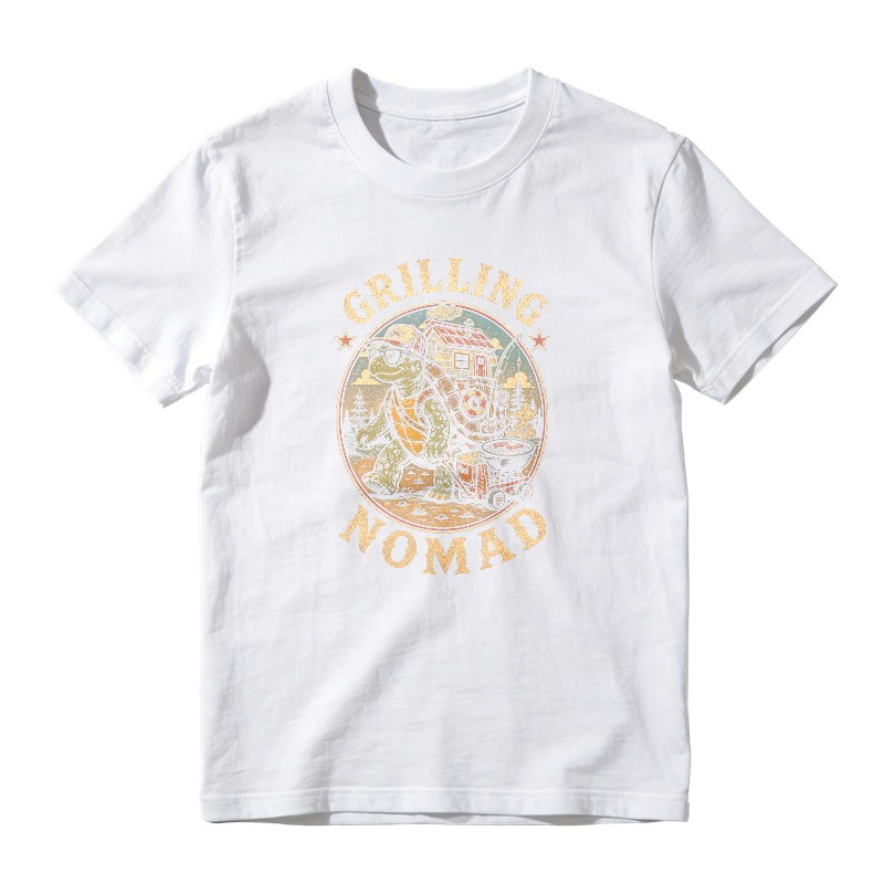 Grilling Nomad Turtle With Camper Van Retro Vintage Unisex Classic T-shirt