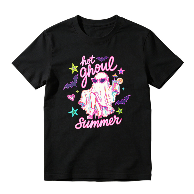 Hot Ghoul Summer Ghost With Sunglasses And Cocktail, Unisex Classic T-shirt