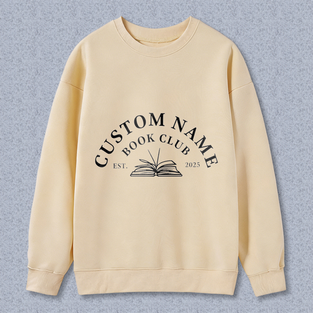 Wardrobecart Custom Name Book Club Est 2025 With Open Book Design Unisex Classic Sweatshirt