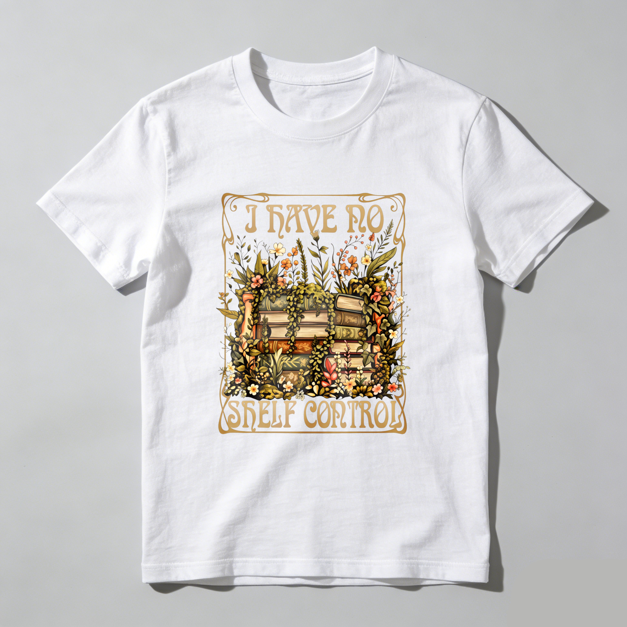 Wardrobecart I Have No Shelf Control Bookshelf Floral Design Unisex Classic T-shirt