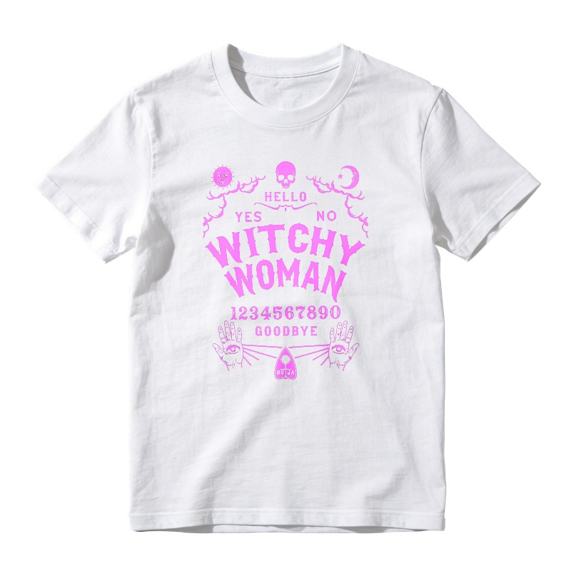 Ouija Board Witch Woman Skull Moon Graphic, Unisex Classic T-shirt