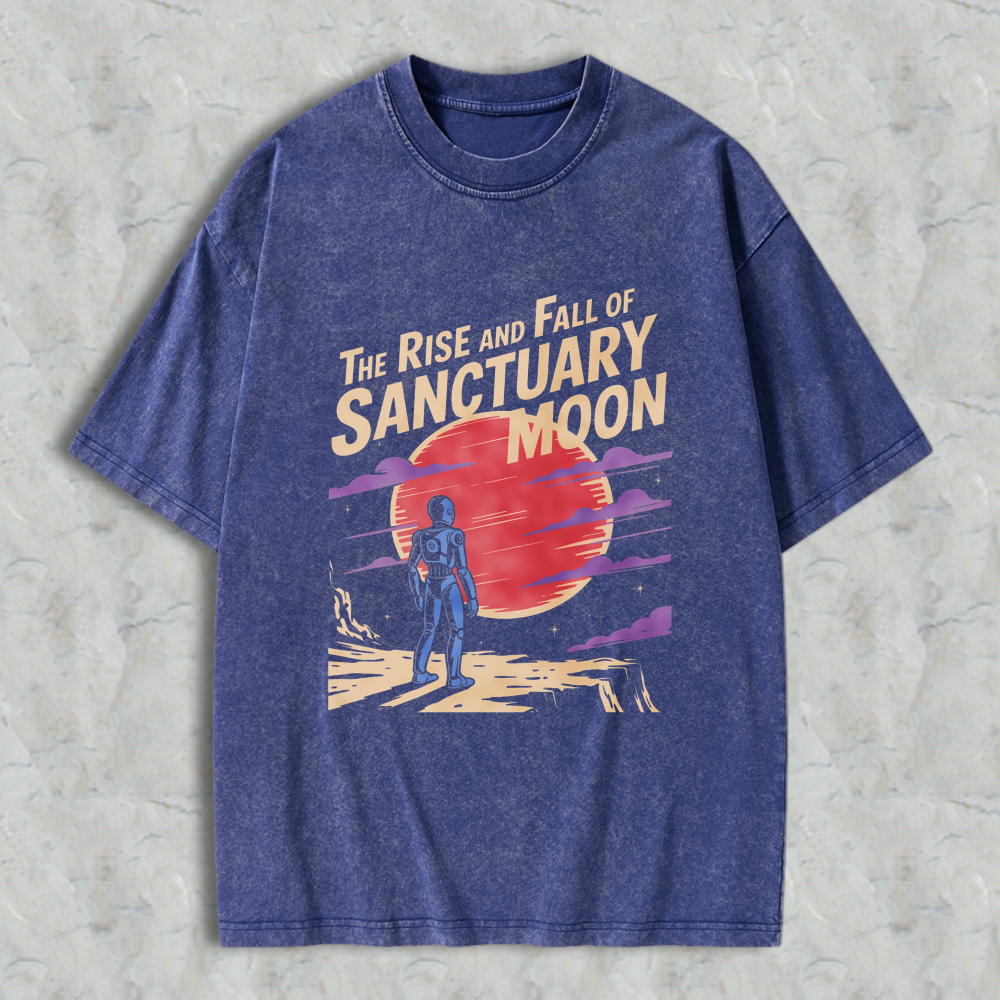 Wardrobecart The Rise And Fall Of Sanctuary Moon Space Adventure Unisex Washed T-shirt