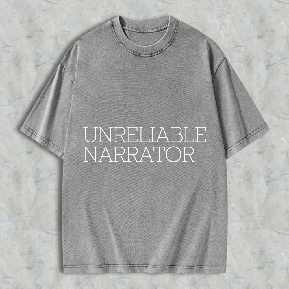 Wardrobecart Unreliable Narrator Unisex Washed T-shirt