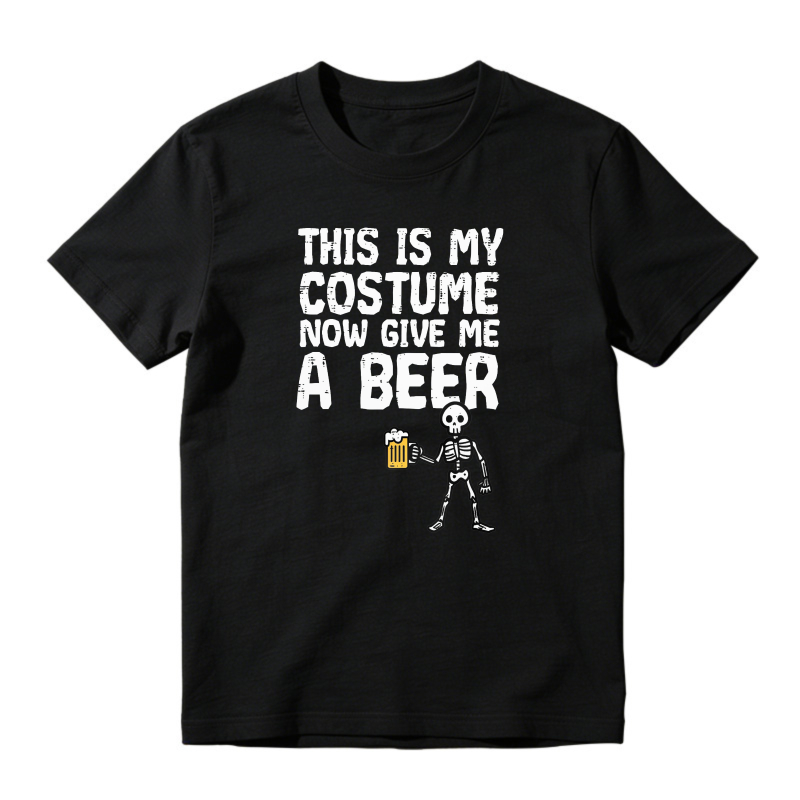 This Is My Costume Now Give Me Beer Skeleton Holding Mug Unisex Classic T-shirt