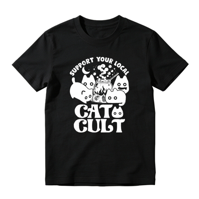 Support Your Local Cat Cult Funny Cat Lover Graphic T-shirt