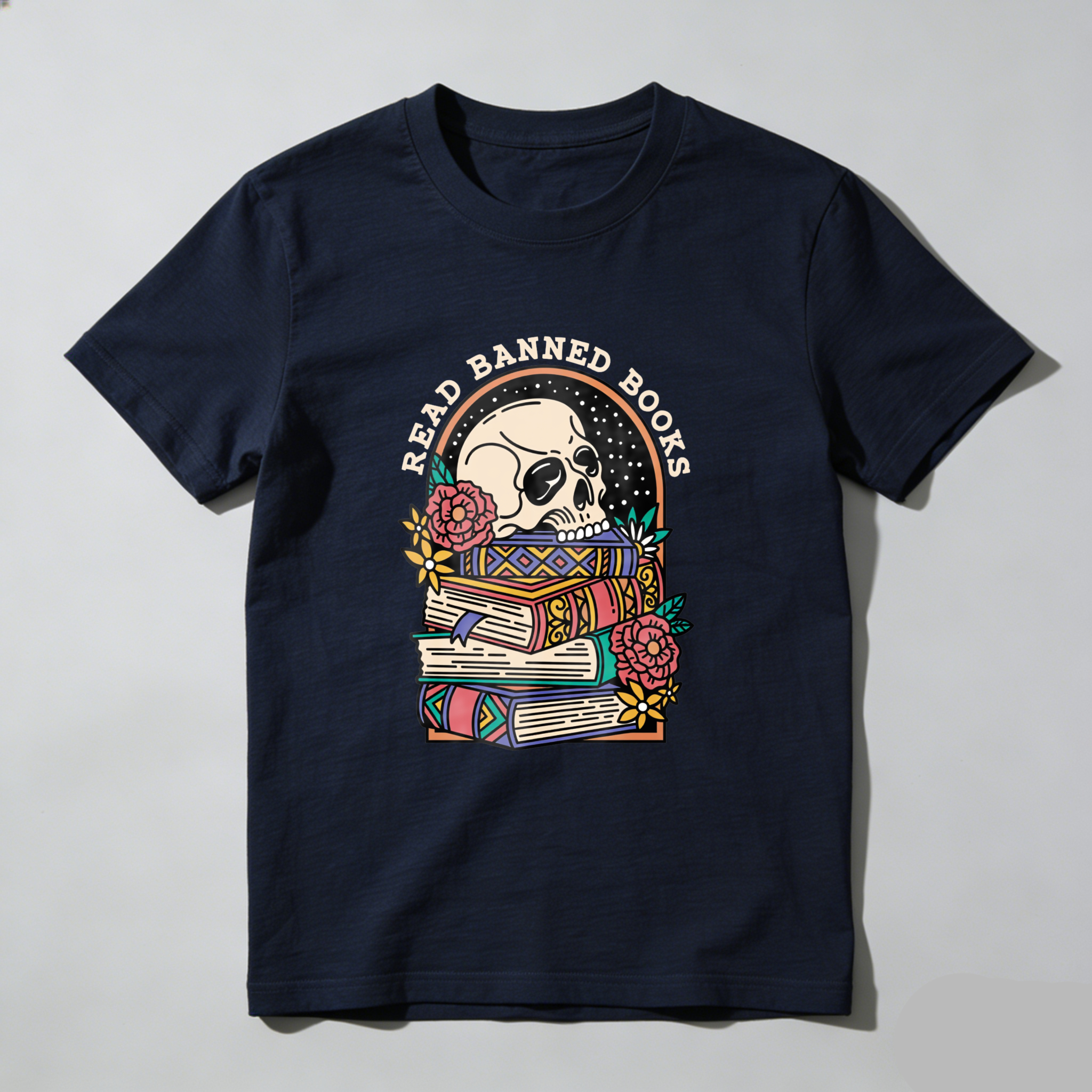 Wardrobecart Read Banned Books Skull And Books Tshirt